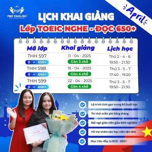 Lịch Khai giảng Tháng 4/2025