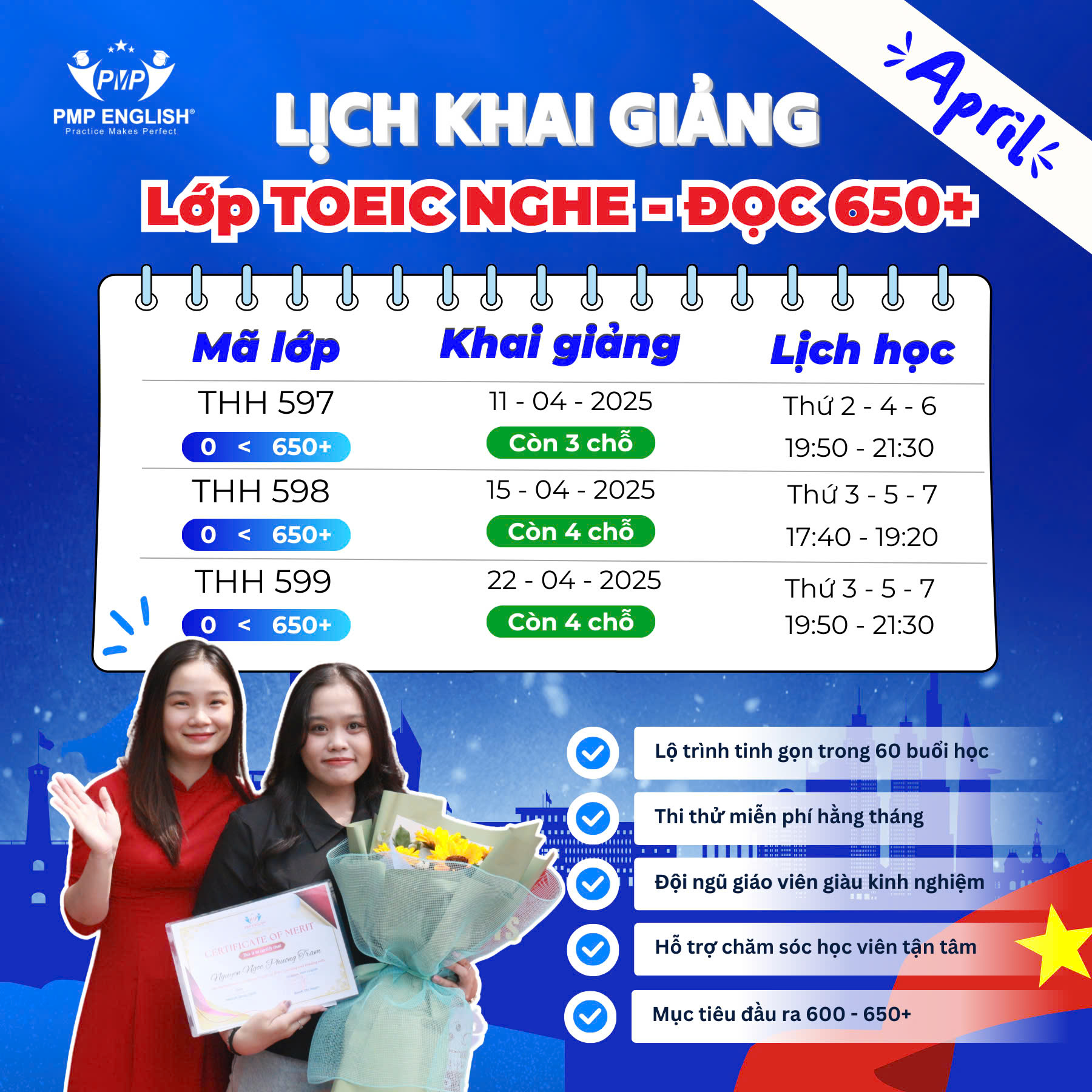 Lịch Khai giảng Tháng 4/2025
